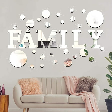 Family Sign Letters Acrylic Mirror Wall, Acrylic Mirror Wall Letters