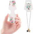 thumbnail image 4 of GKNET 100x Necklace Display Cards Holder Blank Paper Hanging Delicate Jewelry Tags Fold Over-Marbling, 4 of 6