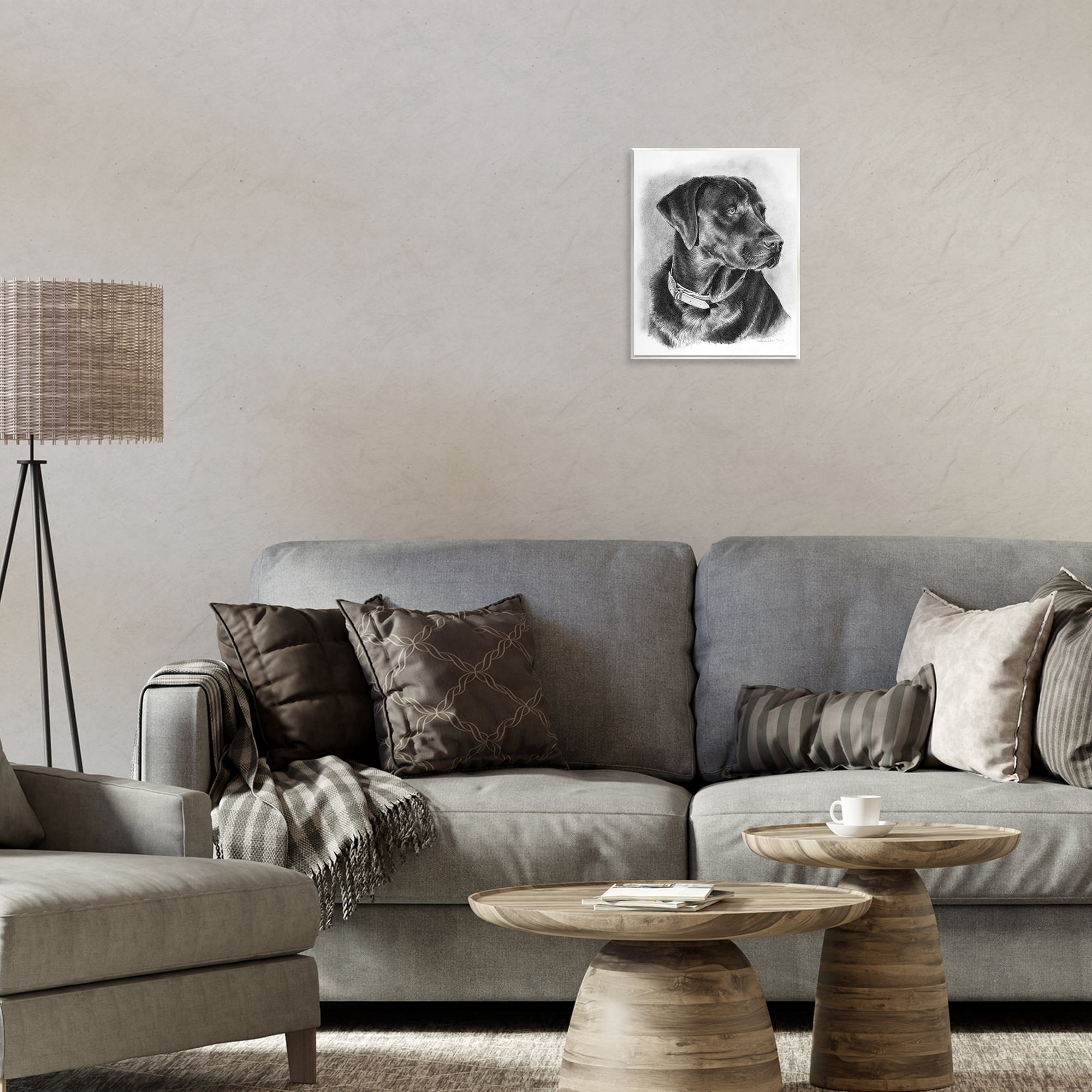 Stupell Industries Black Lab Drawing Animals & Insects Drawing Unframed Art Print Wall Art, 11 x 14