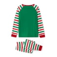 thumbnail image 6 of EYIIYE Matching Christmas Pajamas For Family, Baby Romper/Santa Letter Print Long Sleeve Tops + Stripe Long Pants Sleepwear Suit, 6 of 10