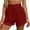 Wine, variant on cocolona Womens Summer Casual Lace Beach Shorts Ruffled Elastic Waist Drawstring Wide Leg Shorts with Pocket