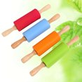 thumbnail image 3 of 22.5CM Silica Gel Solid Wood Rolling Rod For Kitchen Home Use(Random Color), 3 of 8