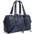 thumbnail image 1 of Bolso tipo barril Dasein para mujer, piel vegana suave, color azul marino, 1 of 5