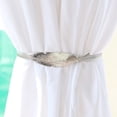 thumbnail image 2 of Tieback de cortina decorativa, plata, 2 piezas de hebillas de cortina de cuerda de resorte de metal ajustable para la decoración de la ventana del hotel de la oficina en el hogar, 2 of 5