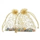 thumbnail image 2 of 300 Piezas 10X15cm Pestañas Impresas Bolsas de Organza Doradas Bolsas de Joyería Bolsas de Organza con Cordón para Favores de Boda Bolsas de Regalo de Dulces, 2 of 5