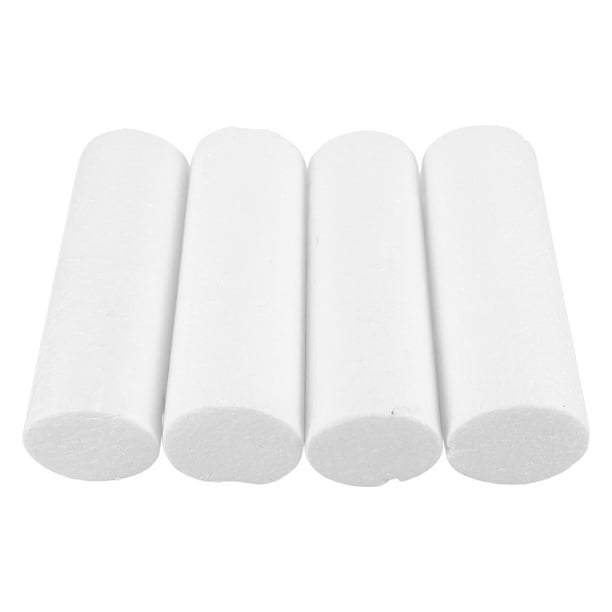 4 cilindros de espuma de poliestireno para modelar arreglos florales. Tubos de espuma blanca para modelar y manualidades.
