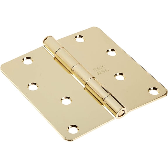 National Hardware Door Hinge - Non-Rising, Removable Pin - 4 In, Polished Brass