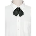 thumbnail image 4 of INSPIRE CHIC Women's Satin Adjustable Pre-Tied Double Layer Collar Bow Tie for Uniform Shirt Black One Size, 4 of 5