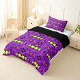 thumbnail image 2 of jejeloiu Vibrant Tribal Twin Comforter Sets For Girls,Bohemian Print Bedding Set,Purple Multicolor,Black Reversible,2-Piece,1 Comforter and 1 Pillowcase, 2 of 7