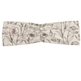 thumbnail image 1 of Floral Headband, Outline Drawings of Buds and Flower Petals Branches, Elastic and Soft Women's Bandana for Sports and Everyday Use, Grey Red Coconut, by Ambesonne, 1 of 3