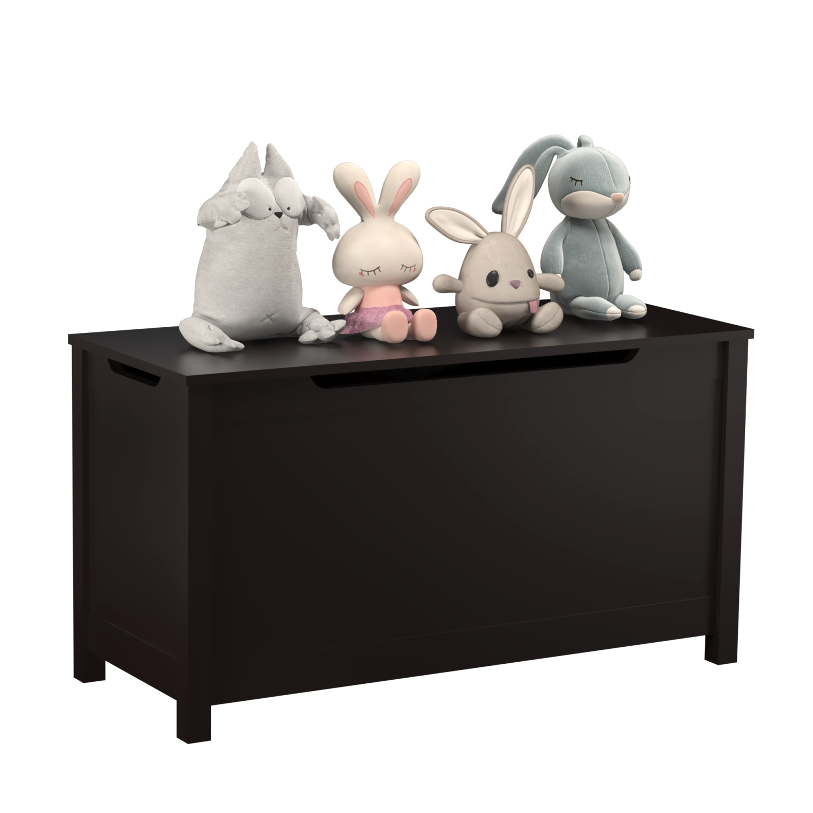 Wooden Toy Chest for Kids, Toy Box Storage with Safety Hinged Lid, Wooden Multifunctional Storage Organizer for Entryway Bedroom Living Room, Dark Brown
