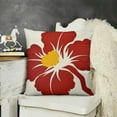 thumbnail image 2 of Shiartex  Tropical Plant Decor Pillow Covers 18x18 Summer Hawaiian Home Decor Throw Pillow Covers Red Flowers Petals Plush Square Pillowcase for Living Room Couch Sofa Patio, 2 of 5