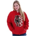 thumbnail image 4 of Retro Astronaut NASA Worm Logo Hoodie Sweatshirt Women Men Brisco Brands S, 4 of 6