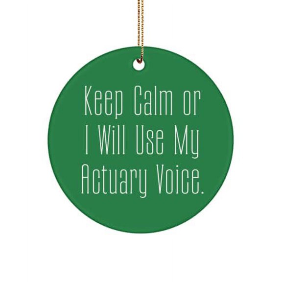 Unique Idea Actuary , Keep Calm or I Will Use My Actuary Voice., Holiday Circle Ornament for Actuary
