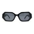 thumbnail image 2 of Womens Angular Bevel Narrow Clout Mod Plastic Sunglasses All Black, 2 of 4
