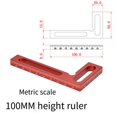 thumbnail image 2 of Aluminum Alloy Square Ruler Height Ruler 90 Degree Square Ruler Woodworking Measuring Tools Marking Ruler B., 2 of 10