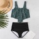 thumbnail image 2 of Elegante traje de baño con volantes estampado sin espalda cómodo para mujer Bikini Split traje de baño OAVQHLG3B Store  lin121212, 2 of 3