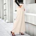 thumbnail image 5 of Mifsaly Wide Leg Dress Pants for Women High Waisted Pleated Professional Work Trousers with Pockets Flowy Business Casual Office formal Occasions Outfits Beige,XXL, 5 of 6