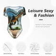thumbnail image 4 of Fotbe Lake Forest Dinosaur A Body de Mujer con Cuello Redondo y Mangas Cortas, Sin Mangas Ajustado, Suave, Cómodo y Básico-Large, 4 of 7