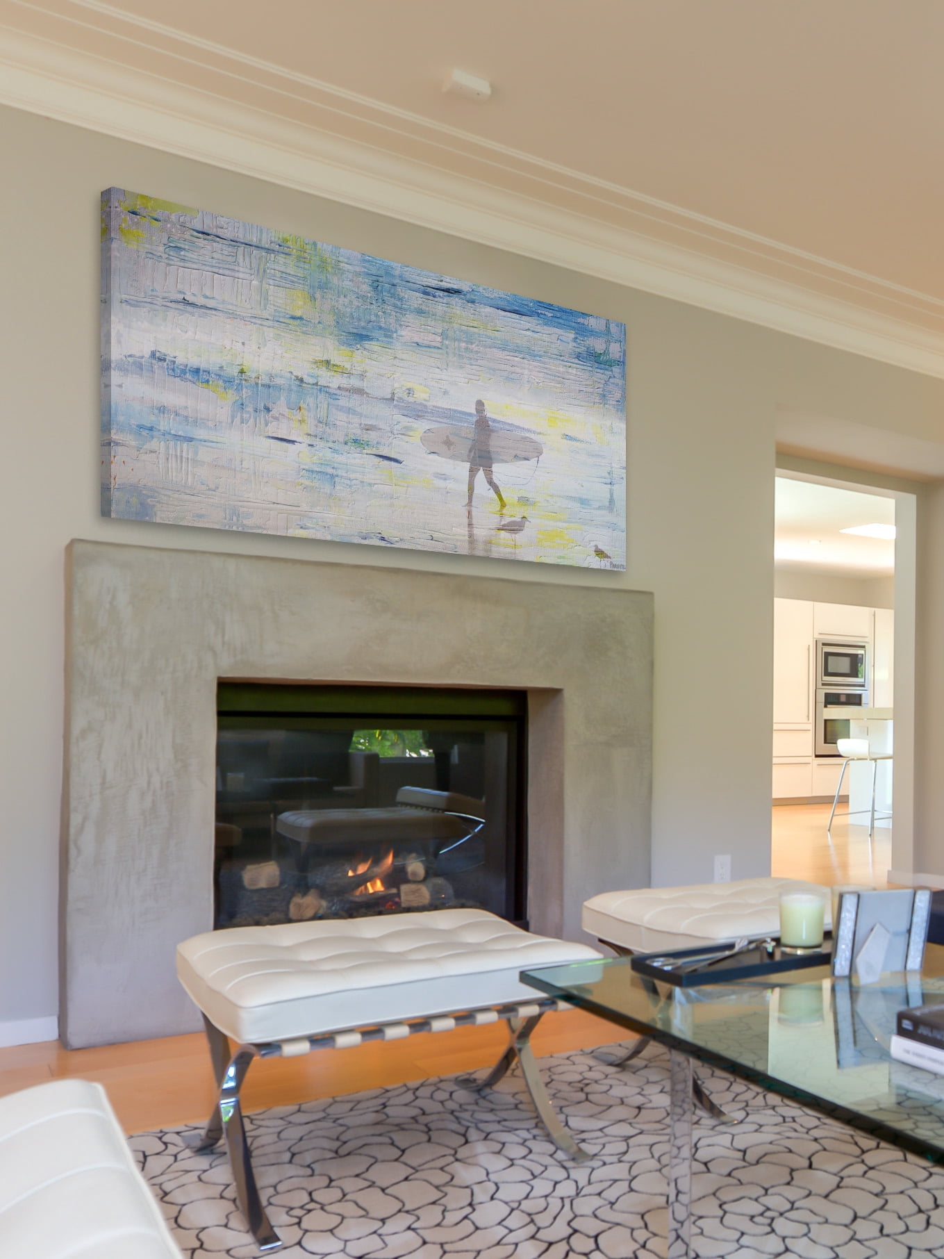"Surfing Shadows" Painting Print on Wrapped Canvas