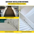 thumbnail image 6 of VEVOR Pipe Stair Handrail, 8ft Staircase Handrail, Industrial Pipe Handrail with Wall Mount Support, Round Corner Wall Handrailings for Indoor, Outdoor, 6 of 9