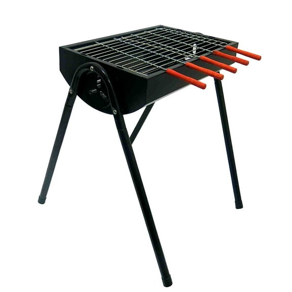 Fabrilla Stand Barbeque Folding with Legs with 5 Skewers BBQ Charcoal Grill