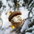 thumbnail image 6 of HomeDM Animal Acorn Ornaments - 2D Flat Acrylic Forest Animal Christmas Tree Hanging Pendant Animal Decoration Christmas Ornament for Home Decor, 6 of 6