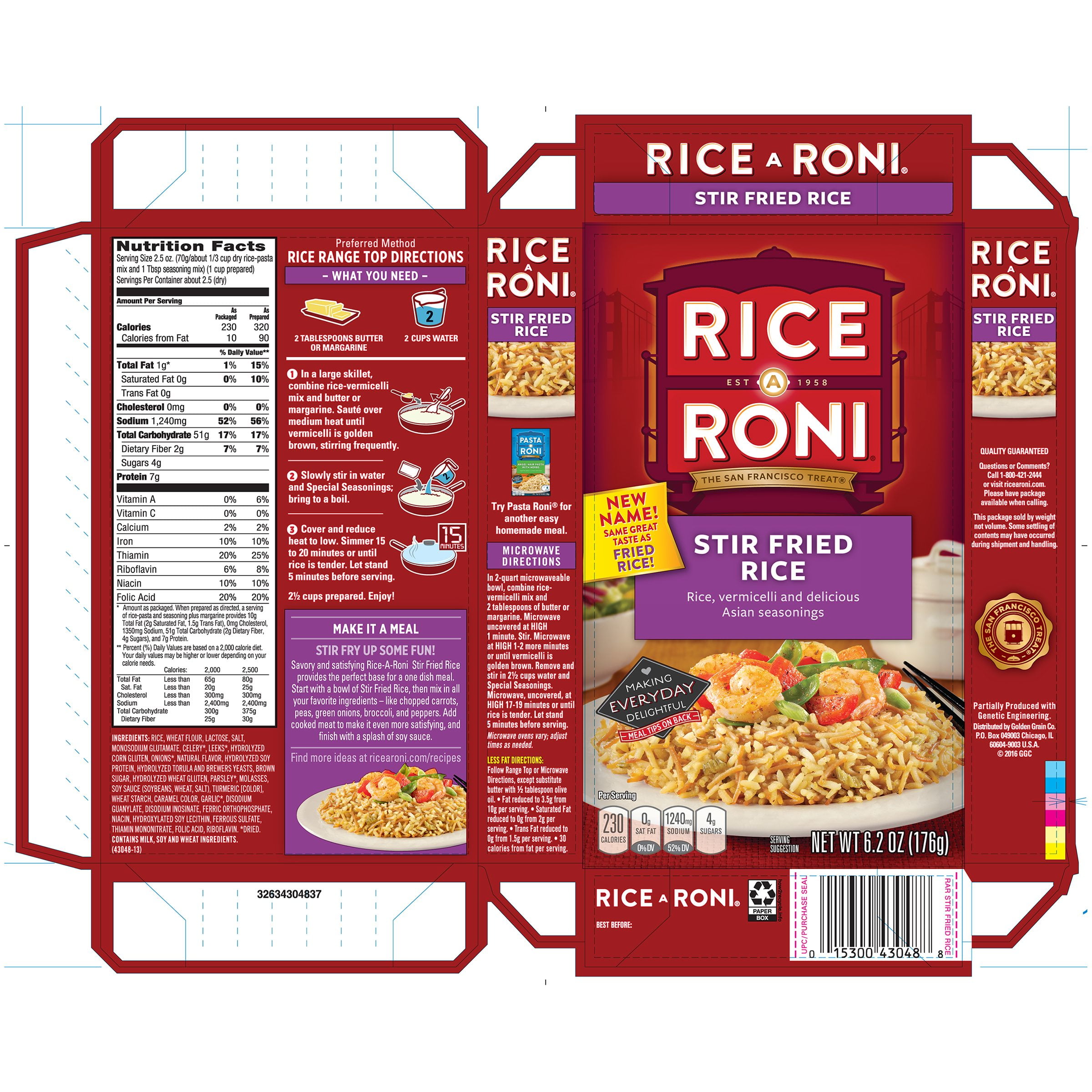 Rice-A-Roni Stir Fried Rice Mix 6.2 oz. Box (Pack of 6)