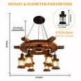 thumbnail image 4 of KPIBEST Rustic 6 Heads Chandelier Wood Industrial Ceiling Lamp Pendant Light Fixture, 4 of 15