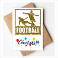 thumbnail image 1 of Brown Football Player Slide Tackle Wedding Cards Congratulations Greeting Envelopes, 1 of 3