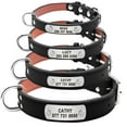 thumbnail image 2 of Pet Artist Leather Personalized Dog Collar Adjustable Puppy ID Name Custom Engraved S/M/L, 2 of 7