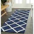 thumbnail image 3 of SAFAVIEH Chatham Isaac Geometric Wool Area Rug, Dark Blue/Ivory, 3' x 5', 3 of 10