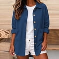 thumbnail image 2 of Tqcoqu Women Corduroy Shacket Button Down Loose Long Sleeve Casual Jacket, Button Down Front with Dual Pockets,Women's,Size S-XXXL, 2 of 9
