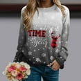 thumbnail image 2 of Futezty Merry Christmas Sweartshirt for Women Xmas Buffalo Plaid Tree Tops Color Block Snowflake Print Long Sleeve Shirt, 2 of 6