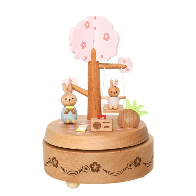 Miangastore Chic Easter Gift Light Brown Plastic Music Box for Decor with Exquisite Details 1 Pc
