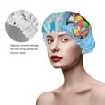 thumbnail image 4 of Balery Prague Ratter Dog In Bathtub Shower Caps, Double Layer Waterproof Shower Cap, Double Layers Reusable Shower Cap With Soft Comfortable For Long Thick Hair Soft Bath Shower Hair Caps, 4 of 9