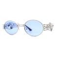 thumbnail image 2 of Dragon Emblem Arm Metal Oval OG Sunglasses Silver Blue, 2 of 4