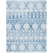 SAFAVIEH Micro-Loop Darian Geometric Area Rug, Blue/Ivory, 8' x 10'