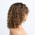 thumbnail image 5 of Short Curly Bob Human Hair Wigs Highlight Curly Wig With Bangs Colored Brazilian Deep Curly Non Lace Wig for Women, 5 of 6