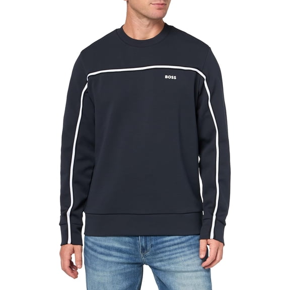 Hugo Boss Men's Salbo 1 Crew Neck Sweater, Blue, Large