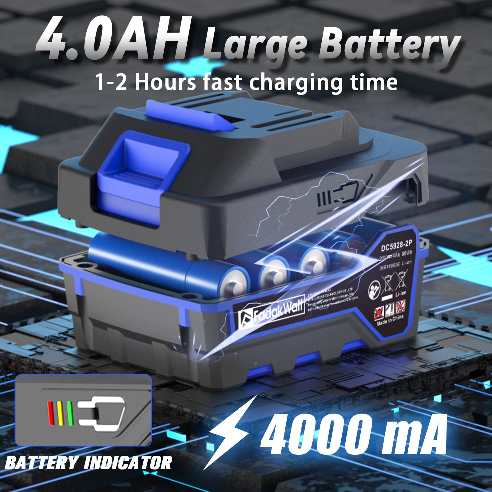 20V Cordless Impact Wrench/Driver, 1/2＂ 400 N·m High Torque 2300 RPM, Brushless with 5 Modes & LED. Kit with 3.0Ah Battery, Fast Charger, 4 Sockets for Automotive and DIY Repair (Blue)