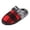 A-Red1235, variant on Bibifish Mens Womens Plush Slippers Plaid Print Closed‑Toe Plush Flat Sole Winter Indoor Warm Fleece House Slippers