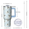 thumbnail image 2 of OBREWU Pug and Footprints Tumbler with Handle and Lid,Pug and Footprints 40oz Double Wall Vacuum Insulated Tumbler,Cups Gift for Women and Men, 2 of 7