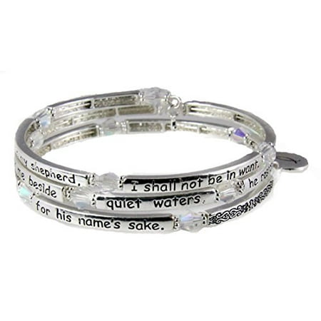 - Psalm 23 Coil Bracelet Scripture The Lord is my Shepherd Religious Cross Bible Scripture