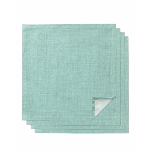 Linen Mint Green Cloth Napkins Set of 4 Reusable Dinner Napkins, Modern Minimalist Pure Solid Color Cocktail Napkin Washable Table Napkins for Wedding/Holiday Party/Baby Shower 20"x20"