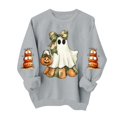 thumbnail image 4 of Ichuanyi Halloween Spooky Season Sweatshirt Women Ghost Sweatshirts Oversized Fall Halloween Print Pullover Top, 4 of 6