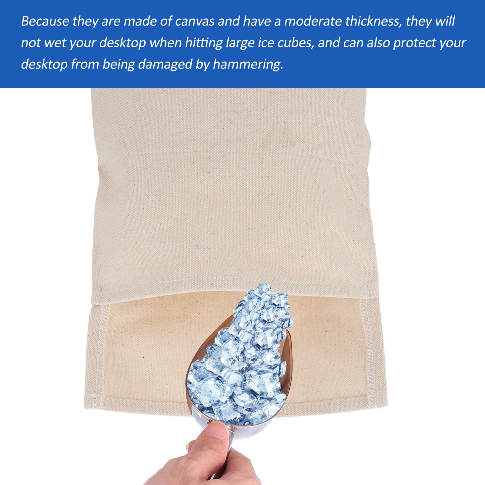 IBASETOY 3sets 2pcs Canvas Ice Bags Tear Resistant Crushed Ice Packs For Home Bar Design For And Food Storage 2pcs*3