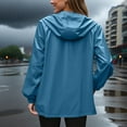 thumbnail image 5 of Horkkom Womens Rain Jacket with Hood Waterproof Long Sleeve Zip Up Hoodie Outdoor Lightweight Rain Coats with Pocket XL, 5 of 7
