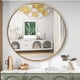thumbnail image 2 of Espejo Redondo para tocador de baño con Marco De Aluminio Dorado 60 cm Herrashop, 2 of 3