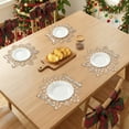 thumbnail image 3 of Set of 6 Snowflake Shape Placemats, Kitchen Table Mat, Seasonal Holiday Christmas Place Mats for Party Dining Table Gold 15inch, 3 of 6